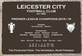 Leicester City Premier League Champions slate plaque